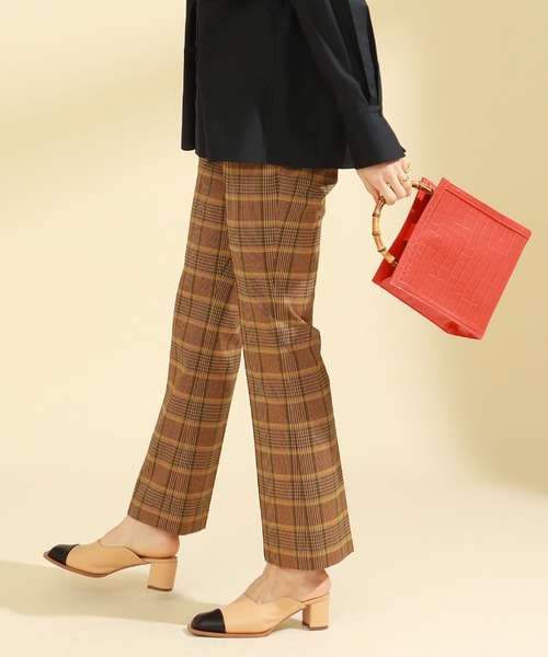 Ray BEAMS（レイビームス）の「Ray BEAMS / チェック ストレッチ パンツ（その他パンツ・レディース・ブラック/ベージュ・0/1）」の13枚目の写真