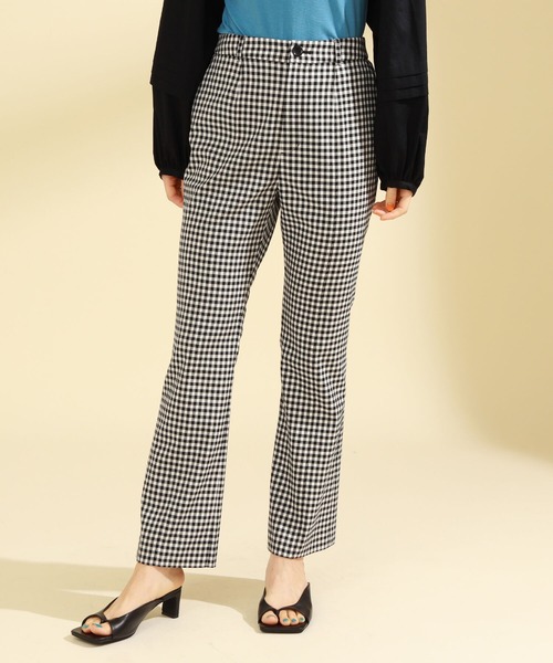 Ray BEAMS（レイビームス）の「Ray BEAMS / チェック ストレッチ パンツ（その他パンツ・レディース・ブラック/ベージュ・0/1）」の5枚目の写真