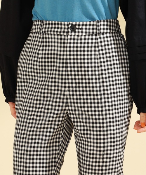 Ray BEAMS（レイビームス）の「Ray BEAMS / チェック ストレッチ パンツ（その他パンツ・レディース・ブラック/ベージュ・0/1）」の9枚目の写真