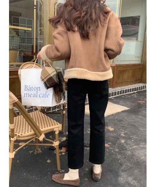 MINS MINIS(ミンスミニス)の「ステンカラールーズムートンジャケット(ムートンコート・レディース・ブラウン/キャメル・FREE)」の15枚目の写真