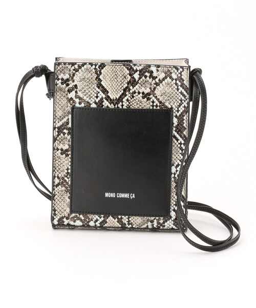 MONO COMME CA(モノコムサ)の「スクエア ミニポシェット(ショルダーバッグ・レディース・ブラック/ベージュ/パイソン・FREE)」の4枚目の写真