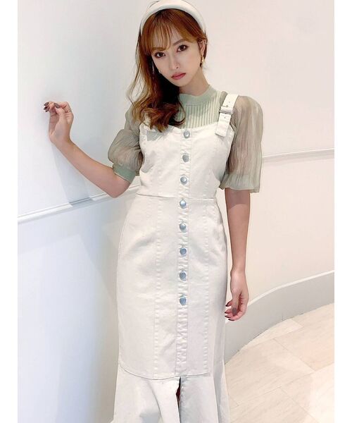 RESEXXY（リゼクシー）の「スリーブシアーニットトップス（ニット/セーター・レディース・ホワイト/ブラック/ミント/ブラウン・FREE）」の20枚目の写真