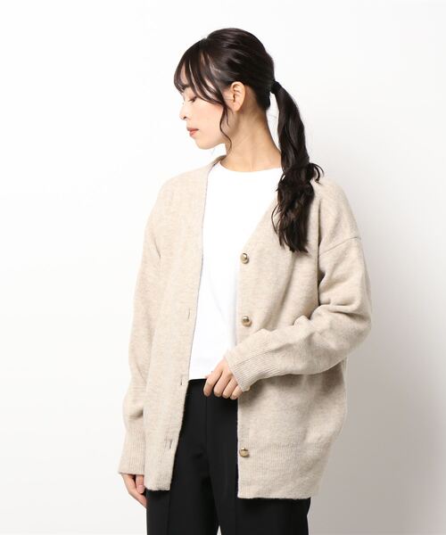 journal standard L'essage（ジャーナルスタンダードレサージュ）の「ウールアクリルキンボタンカーディガン（カーディガン/ボレロ・レディース・アイボリー/モスグリーン/ブラック・FREE）」の8枚目の写真