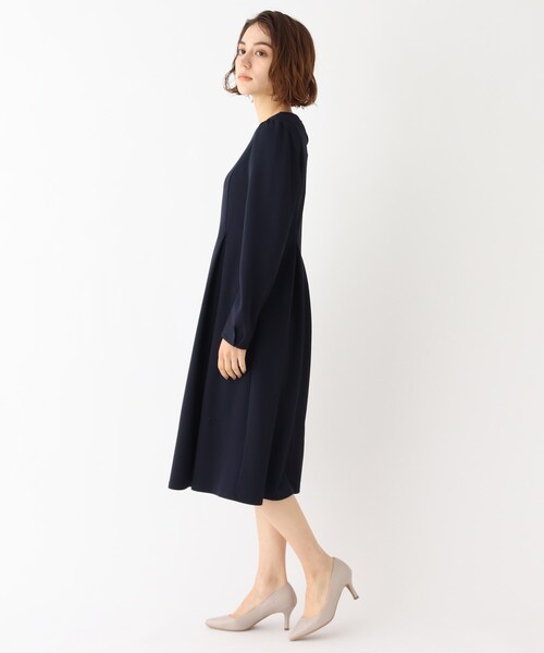 index（インデックス）の「◆カットジョーゼットフレアワンピース【WEB限定サイズ】（ワンピース・レディース・ライトグレー/ネイビー/サックスブルー・40/38/42/36）」の5枚目の写真