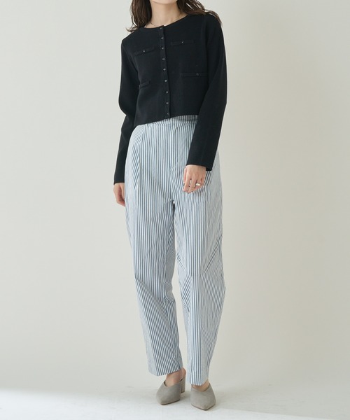 mystic(ミスティック)の「ジャケットチビカーディガン(カーディガン/ボレロ・レディース・ブルー/ベージュ/ホワイト/ブラック/ピンク・FREE)」の12枚目の写真