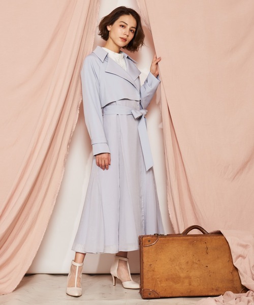 NOELA（ノエラ）の「シャイニーボリュームトレンチコート（トレンチコート・レディース・ブルー/ベージュ・M/S）」の4枚目の写真