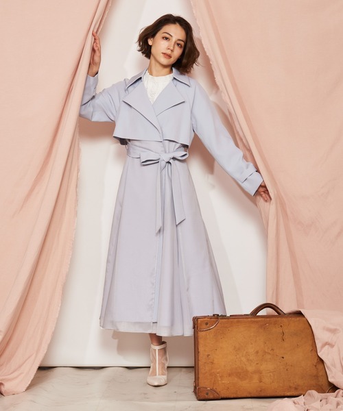 NOELA（ノエラ）の「シャイニーボリュームトレンチコート（トレンチコート・レディース・ブルー/ベージュ・M/S）」の3枚目の写真