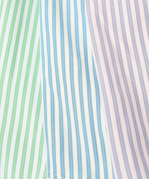 w closet（ダブルクローゼット）の「先染めストライプシャツワンピース（シャツワンピース・レディース・グリーン系その他/ブルー系その他/ピンク系その他・FREE）」の4枚目の写真