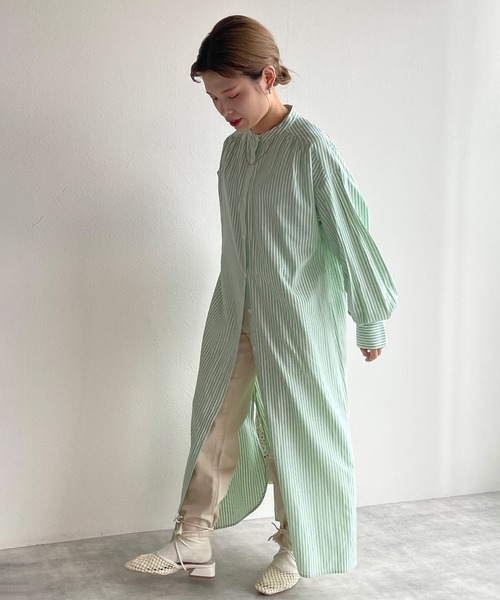 w closet（ダブルクローゼット）の「先染めストライプシャツワンピース（シャツワンピース・レディース・グリーン系その他/ブルー系その他/ピンク系その他・FREE）」の19枚目の写真