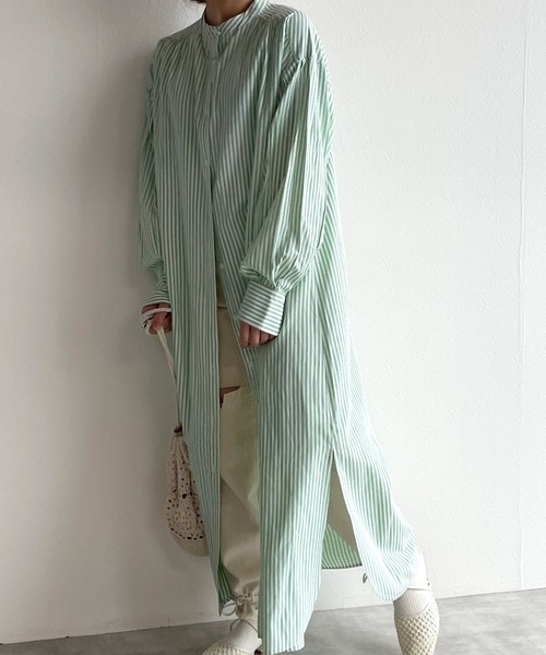 w closet（ダブルクローゼット）の「先染めストライプシャツワンピース（シャツワンピース・レディース・グリーン系その他/ブルー系その他/ピンク系その他・FREE）」の20枚目の写真