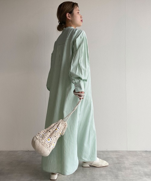 w closet（ダブルクローゼット）の「先染めストライプシャツワンピース（シャツワンピース・レディース・グリーン系その他/ブルー系その他/ピンク系その他・FREE）」の21枚目の写真