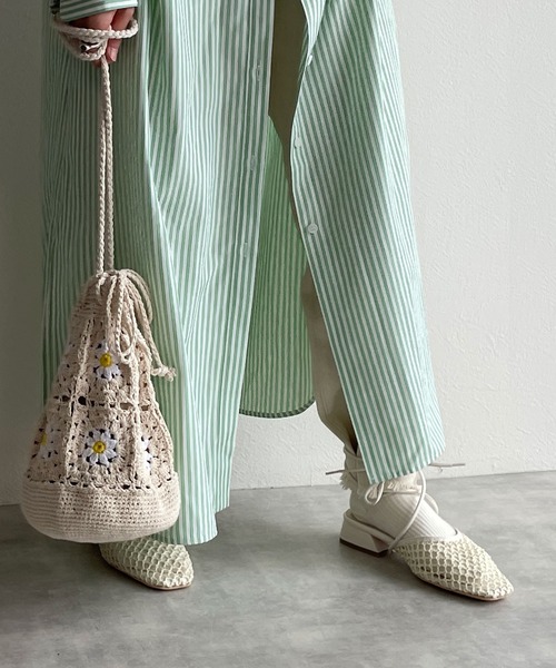 w closet（ダブルクローゼット）の「先染めストライプシャツワンピース（シャツワンピース・レディース・グリーン系その他/ブルー系その他/ピンク系その他・FREE）」の22枚目の写真