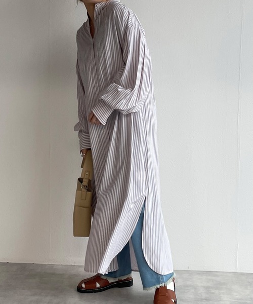 w closet（ダブルクローゼット）の「先染めストライプシャツワンピース（シャツワンピース・レディース・グリーン系その他/ブルー系その他/ピンク系その他・FREE）」の11枚目の写真