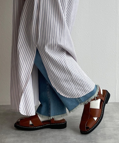 w closet（ダブルクローゼット）の「先染めストライプシャツワンピース（シャツワンピース・レディース・グリーン系その他/ブルー系その他/ピンク系その他・FREE）」の12枚目の写真