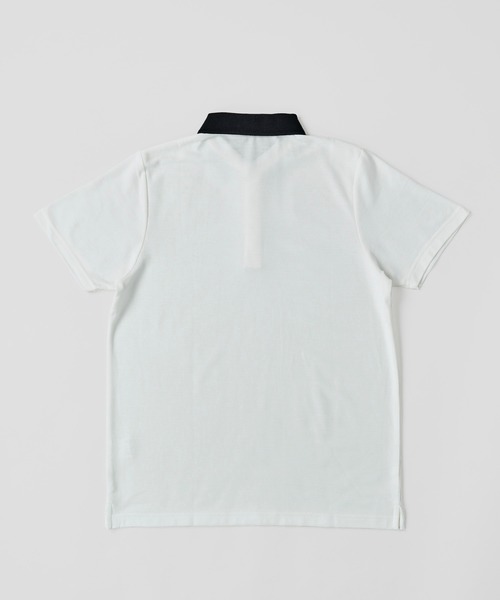 ADPOSION（アドポーション）の「吸汗速乾 T/C鹿の子 ストライプ衿ポロシャツ / ジャガードポロシャツ（ポロシャツ・メンズ・ホワイト系1/ホワイト系2/ブラック系1/ブラック系2/ネイビー系1/ネイビー系2・MEDIUM/LARGE/X-LARGE）」の12枚目の写真