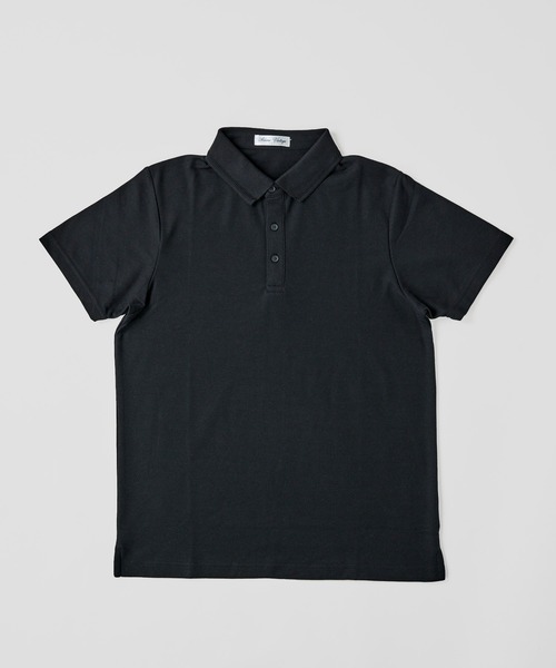 ADPOSION（アドポーション）の「吸汗速乾 T/C鹿の子 ストライプ衿ポロシャツ / ジャガードポロシャツ（ポロシャツ・メンズ・ホワイト系1/ホワイト系2/ブラック系1/ブラック系2/ネイビー系1/ネイビー系2・MEDIUM/LARGE/X-LARGE）」の15枚目の写真