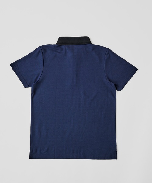 ADPOSION（アドポーション）の「吸汗速乾 T/C鹿の子 ストライプ衿ポロシャツ / ジャガードポロシャツ（ポロシャツ・メンズ・ホワイト系1/ホワイト系2/ブラック系1/ブラック系2/ネイビー系1/ネイビー系2・MEDIUM/LARGE/X-LARGE）」の20枚目の写真