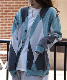 GLOSTER | 【GLOSTER/グロスター】ストローヤーン アーガイルカーディガン(カーディガン/ボレロ)