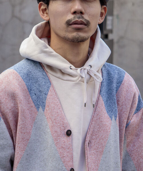 GLOSTER（グロスター）の「【GLOSTER/グロスター】ストローヤーン アーガイルカーディガン（カーディガン/ボレロ・メンズ・ブラック系その他/グリーン系その他/ピンク系その他・FREE）」の11枚目の写真