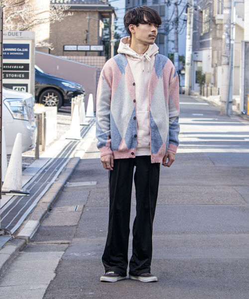 GLOSTER（グロスター）の「【GLOSTER/グロスター】ストローヤーン アーガイルカーディガン（カーディガン/ボレロ・メンズ・ブラック系その他/グリーン系その他/ピンク系その他・FREE）」の19枚目の写真