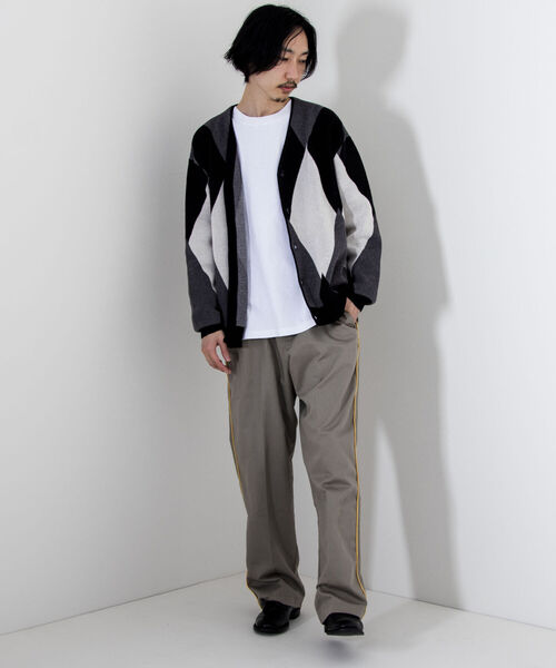 GLOSTER（グロスター）の「【GLOSTER/グロスター】ストローヤーン アーガイルカーディガン（カーディガン/ボレロ・メンズ・ブラック系その他/グリーン系その他/ピンク系その他・FREE）」の10枚目の写真