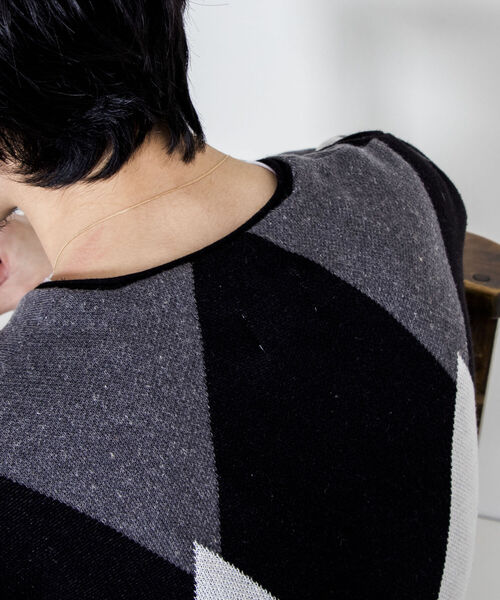 GLOSTER（グロスター）の「【GLOSTER/グロスター】ストローヤーン アーガイルカーディガン（カーディガン/ボレロ・メンズ・ブラック系その他/グリーン系その他/ピンク系その他・FREE）」の18枚目の写真