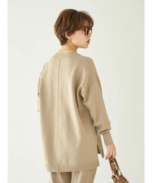 earth music&ecology（アースミュージックアンドエコロジー）の「アウトリンキングVネックニット＊（ニット/セーター・レディース・グレー/グレイッシュベージュ・FREE）」の18枚目の写真