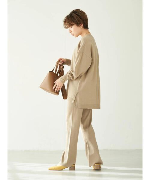 earth music&ecology（アースミュージックアンドエコロジー）の「アウトリンキングVネックニット＊（ニット/セーター・レディース・グレー/グレイッシュベージュ・FREE）」の9枚目の写真