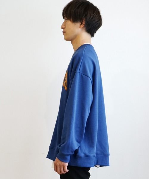 MinoriTY（マイノリティ）の「カレッジロゴ スウェット ルーズシルエット トレーナー（スウェット・メンズ・ブラック/ブルー/グリーン/オートミール・M/L）」の18枚目の写真