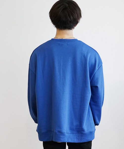 MinoriTY（マイノリティ）の「カレッジロゴ スウェット ルーズシルエット トレーナー（スウェット・メンズ・ブラック/ブルー/グリーン/オートミール・M/L）」の8枚目の写真