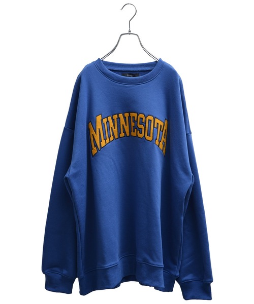 MinoriTY（マイノリティ）の「カレッジロゴ スウェット ルーズシルエット トレーナー（スウェット・メンズ・ブラック/ブルー/グリーン/オートミール・M/L）」の20枚目の写真