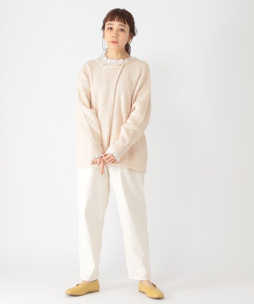 studio CLIP（スタディオクリップ）の「ダブルフロントリボン付きスカラップブラウス[プラスサイズあり]（シャツ/ブラウス・レディース・オフホワイト/サックスブルー/その他1/その他2・MEDIUM/LARGE/X-LARGE/XX-LARGE/XXX-LARGE）」の15枚目の写真