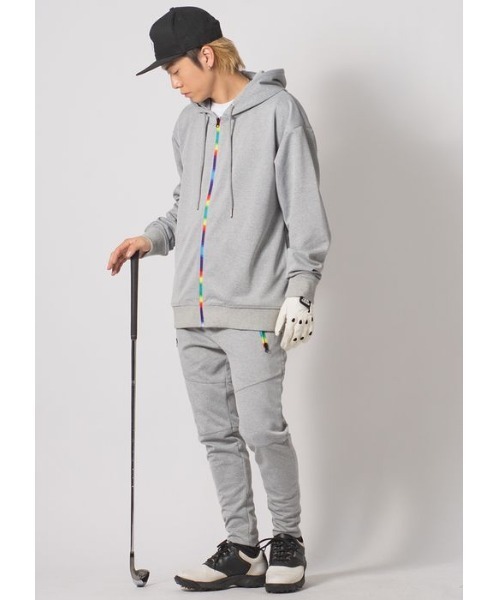 EVOLUTION(エボリューション)の「【EVOLUTION GOLF】レインボーカラージップパーカー セットアップ(パーカー・メンズ・ブラック/グレー・MEDIUM/LARGE/X-LARGE)」の14枚目の写真