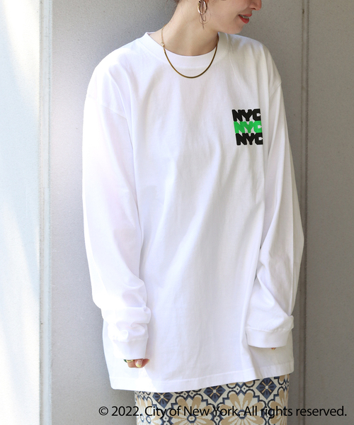 Simplicite(サンプリシテ)の「NYC LOGO TEE by ROCK STANLEY◆(Tシャツ/カットソー・レディース・ホワイト/チャコールグレー/ネイビー・MEDIUM/X-LARGE)」の6枚目の写真