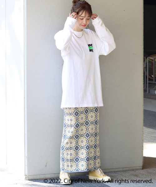 Simplicite(サンプリシテ)の「NYC LOGO TEE by ROCK STANLEY◆(Tシャツ/カットソー・レディース・ホワイト/チャコールグレー/ネイビー・MEDIUM/X-LARGE)」の9枚目の写真