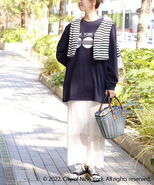 Simplicite(サンプリシテ)の「NYC LOGO TEE by ROCK STANLEY◆(Tシャツ/カットソー・レディース・ホワイト/チャコールグレー/ネイビー・MEDIUM/X-LARGE)」の13枚目の写真