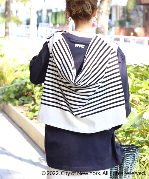 Simplicite(サンプリシテ)の「NYC LOGO TEE by ROCK STANLEY◆(Tシャツ/カットソー・レディース・ホワイト/チャコールグレー/ネイビー・MEDIUM/X-LARGE)」の14枚目の写真