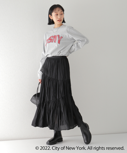 Simplicite(サンプリシテ)の「NYC LOGO TEE by ROCK STANLEY◆(Tシャツ/カットソー・レディース・ホワイト/チャコールグレー/ネイビー・MEDIUM/X-LARGE)」の16枚目の写真