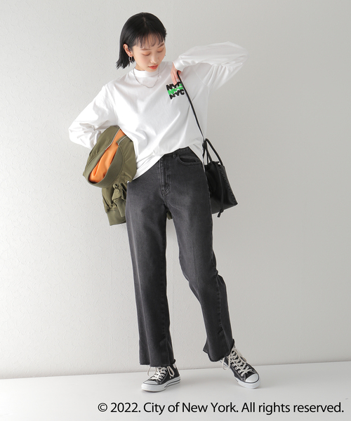 Simplicite(サンプリシテ)の「NYC LOGO TEE by ROCK STANLEY◆(Tシャツ/カットソー・レディース・ホワイト/チャコールグレー/ネイビー・MEDIUM/X-LARGE)」の19枚目の写真