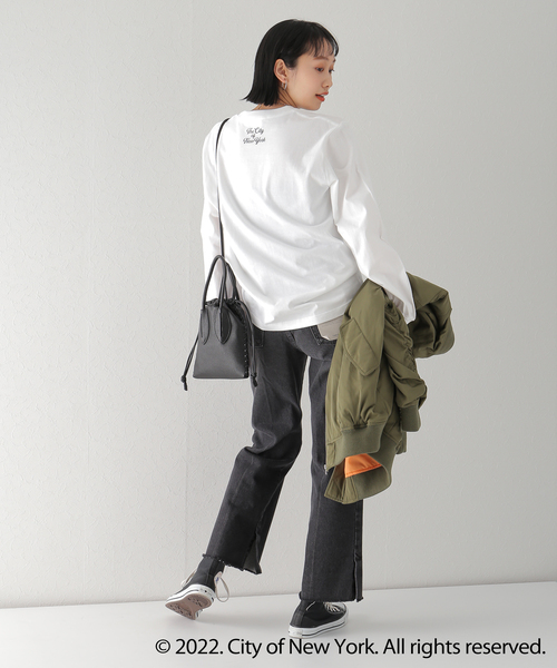 Simplicite(サンプリシテ)の「NYC LOGO TEE by ROCK STANLEY◆(Tシャツ/カットソー・レディース・ホワイト/チャコールグレー/ネイビー・MEDIUM/X-LARGE)」の20枚目の写真