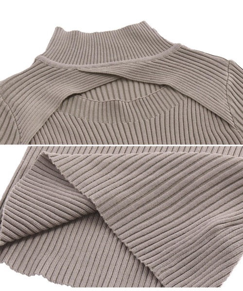 ANAP（アナップ）の「フロントデザインリブトップスカットソー（Tシャツ/カットソー・レディース・ホワイト/ライトグレー/ブラック/グレイッシュベージュ・FREE）」の14枚目の写真