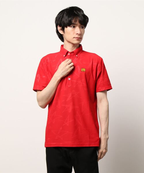Loudmouth(ラウドマウス)の「LOUDMOUTH/ラウドマウス ゴルフウェア エンボス柄 吸汗速乾 UVカット 接触冷感 ボタンダウン 半袖 ポロシャツ(シャツ/ブラウス・メンズ・ブルー/ブラック/ホワイト/レッド/ネイビー/イエロー/ターコイズブルー・L/XL/LL/M/XXL)」の7枚目の写真