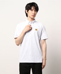 LOUDMOUTH/ラウドマウス ゴルフウェア エンボス柄 吸汗速乾 UVカット 接触冷感 ボタンダウン 半袖 ポロシャツ