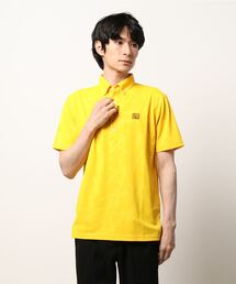 LOUDMOUTH/ラウドマウス ゴルフウェア エンボス柄 吸汗速乾 UVカット 接触冷感 ボタンダウン 半袖 ポロシャツ