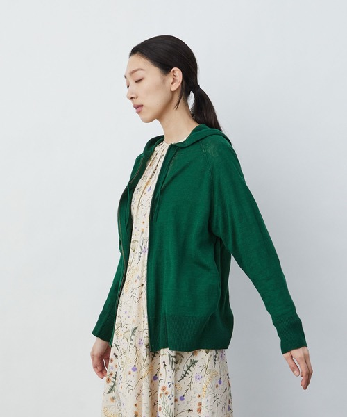 LOISIR（ロワズィール）の「リネン天竺フーディ（パーカー・レディース・ベージュ/グレー/グリーン・FREE）」の3枚目の写真