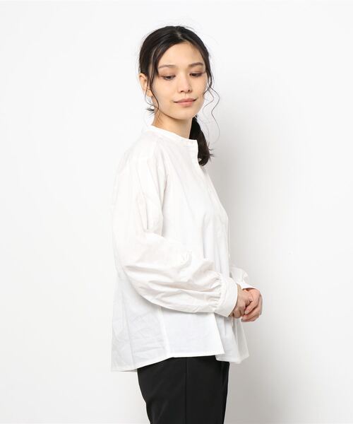 ehka sopo（エヘカソポ）の「バンドカラーブラウス（シャツ/ブラウス・レディース・オフホワイト/キナリ・ﾌﾘ-）」の3枚目の写真
