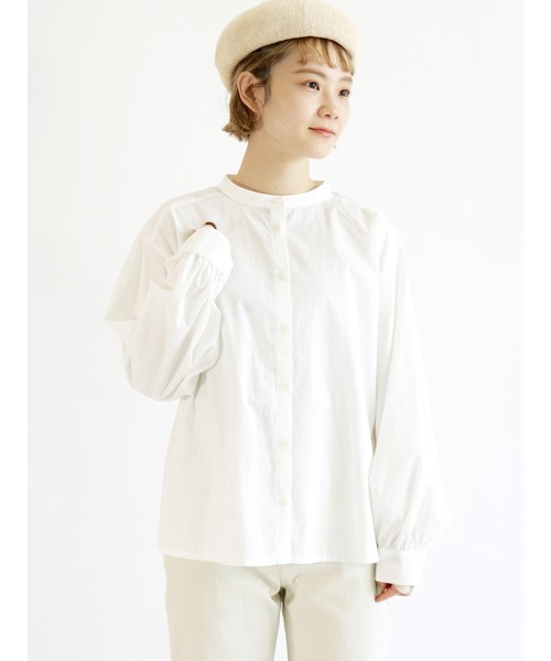 ehka sopo（エヘカソポ）の「バンドカラーブラウス（シャツ/ブラウス・レディース・オフホワイト/キナリ・ﾌﾘ-）」の2枚目の写真