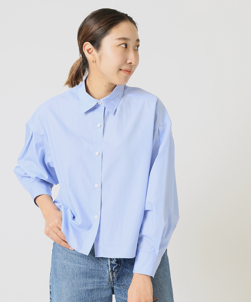 journal standard L'essage（ジャーナルスタンダードレサージュ）の「ショートシャツ（シャツ/ブラウス・レディース・ホワイト/サックスブルー/グリーン・FREE）」の3枚目の写真