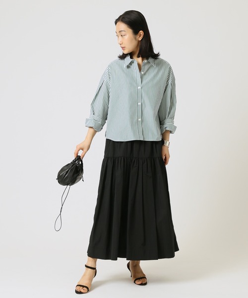 journal standard L'essage（ジャーナルスタンダードレサージュ）の「ショートシャツ（シャツ/ブラウス・レディース・ホワイト/サックスブルー/グリーン・FREE）」の8枚目の写真