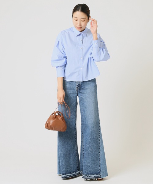 journal standard L'essage（ジャーナルスタンダードレサージュ）の「ショートシャツ（シャツ/ブラウス・レディース・ホワイト/サックスブルー/グリーン・FREE）」の9枚目の写真